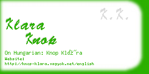 klara knop business card